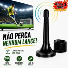 Antena TV Digital Copa do Mundo| Imagem HDTV 4K Fácil Instalação | Interna Externa Alta Sensibilidade