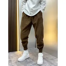 Calças de veludo masculinas outono novos produtos soltos calças casuais macacão Harem calças Leggings calças masculinas