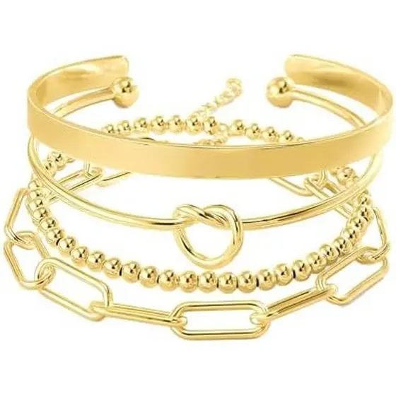 Reoxvo Pulseira De Ouro Pulseiras Para Mulheres Na Moda Banhado A Tênis Pilha Não Manchar Jóias Acessórios Conjunto