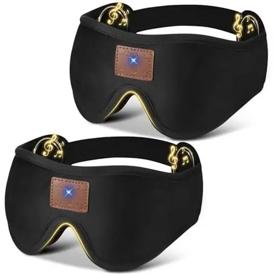 Máscara De Dormir 3D De 2 Pacotes Com Fones De Ouvido Bluetooth , Para , Gancho E Laço Ajustáveis , Alto-Falantes Estére
