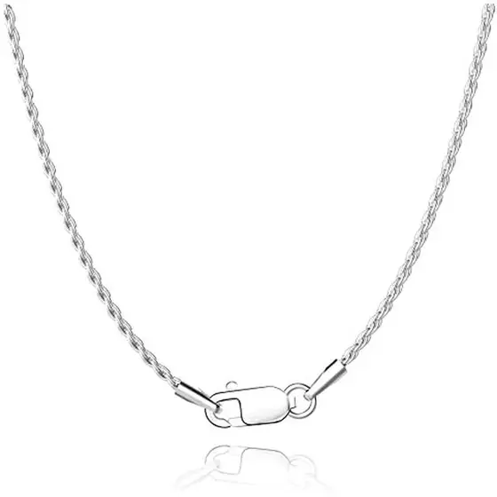 Colar De Corrente De Prata Esterlina 925 Banhado A Ouro 18K Jewlpire Para Mulheres , Corda De 1.35 Mm E Homens Super Bri