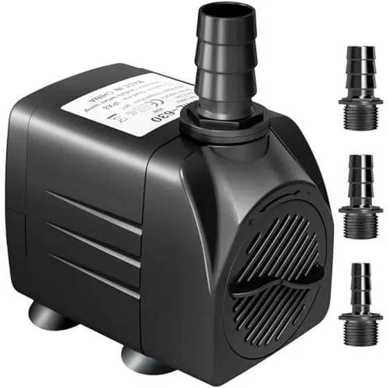 Bomba Submersível GROWNEER 550GPH De Água De Fonte De 30 W , 2000L/H , Com Elevador De 7.2 Pés De Altura , 3 Bicos Para 