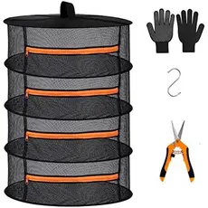 Desy & amp ; Rack De Secagem De Ervas Feeci De 4 Camadas-Rede De Secador Suspensa De Malha Dobrável Para , Flores , Chá 