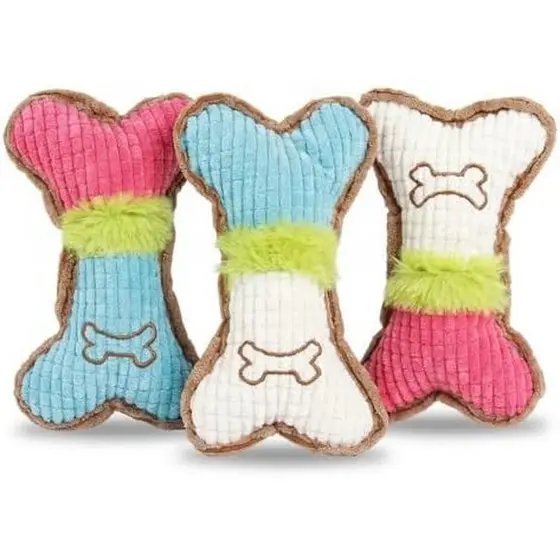 Brinquedos De Pelúcia Calmantes Para Cães , 3 Pacotes De Estridentes Em Forma De Osso Fofos , Brinquedo Durável Mastigar