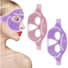 Máscara Facial De Gel Refrescante , 2 Peças De Almofada Reutilizável Para Inchaço & amp ; , Compressa Quente E Fria , Pa