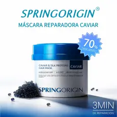 Máscara Hidratante SpringOrigin Caviar 250ml Nutrição profunda cabelos danificados tintura aroma luxuoso Hair Mask