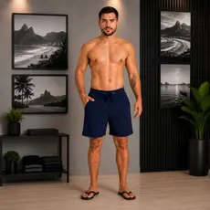 Short Elastano Masculino Kit Com 5 Bermudas Praia Academia Tactel Premium Com Bolsos