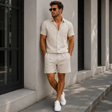 Kit Com 3 Shorts De Linho Masculino Mauricinho 3 Bolsos Premium Moda Adulto Homem