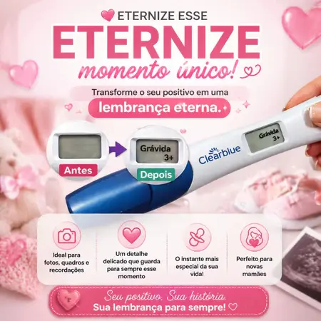 Adesivo Para Eternizar teste de Gravidez CleanBlue - Eternize esse momento - Envio Imediato