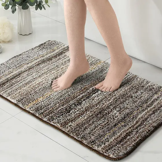 Tapete de chão engrossado microfibra banheiro absorvente tapete quarto porta do banheiro Anti-deslizamento pé tapete Clu