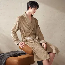 [qxvbwjv Estoque pronto Envio imediato] Camisola de lã ilha com sensação de roupão masculino outono inverno manga compri