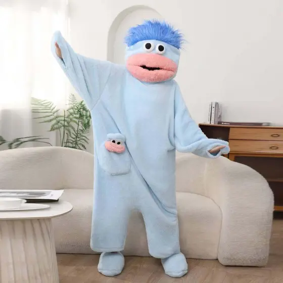 [qxvbwjv Estoque pronto Envio imediato] Pijama de uma peça Monster Coral Fleece feminino forro de lã de inverno engrossa