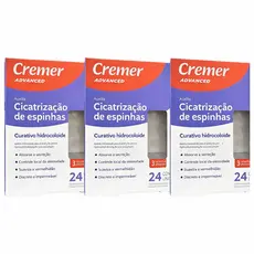 KIT 3 Curativo Adesivo Hidrocoloide Acnes e Espinhas Cremer