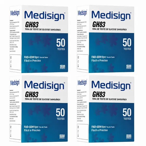 KIT 200 Tiras de Glicose Medisign GH83
