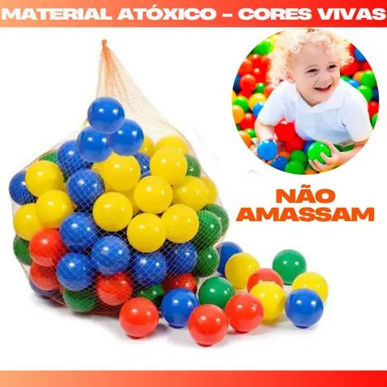 Saco 500 Bolinhas Coloridas Piscina Infantil Bola de Brinquedo Não Amassam Resistente
