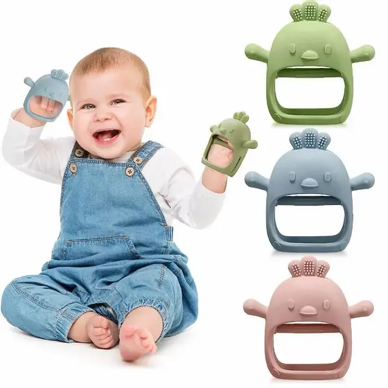 Brinquedos De silicone Para Dentição Bebês Com Mais De 3 Meses Mordedor De Pulso À Prova De Queda Mastigar Sem BPA //99P