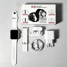 kit Smartwatch Relógio Inteligente 2026 Novo X8 2.2 Polegadas Para iOS Android Completo 6 Em 1 i13 TWS/Carregador