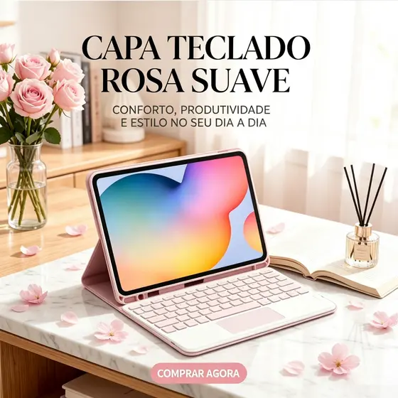 Capa Suporte iPad 10.2 10.5 Teclado Magnético Bluetooth ABNT Touch Mouse Para iPad 7 8 9 Air3 Pro
