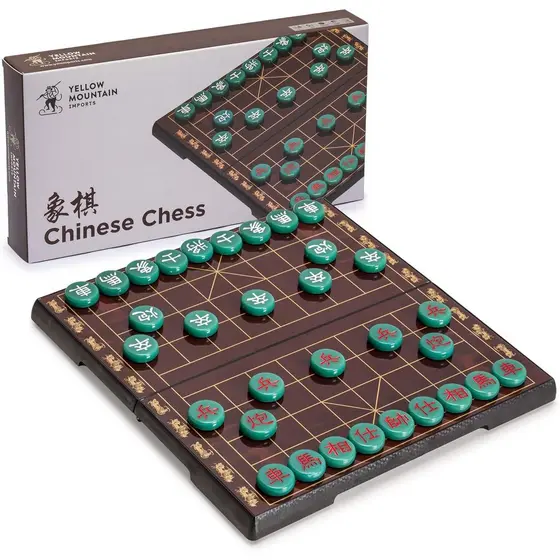 Yellow Mountain importa o Jogo de Tabuleiro Magnético de Xadrez Chinês (Xiangqi) para Viagem (12,8 polegadas) com Peças