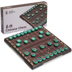 Yellow Mountain importa o Jogo de Tabuleiro Magnético de Xadrez Chinês (Xiangqi) para Viagem (12,8 polegadas) com Peças