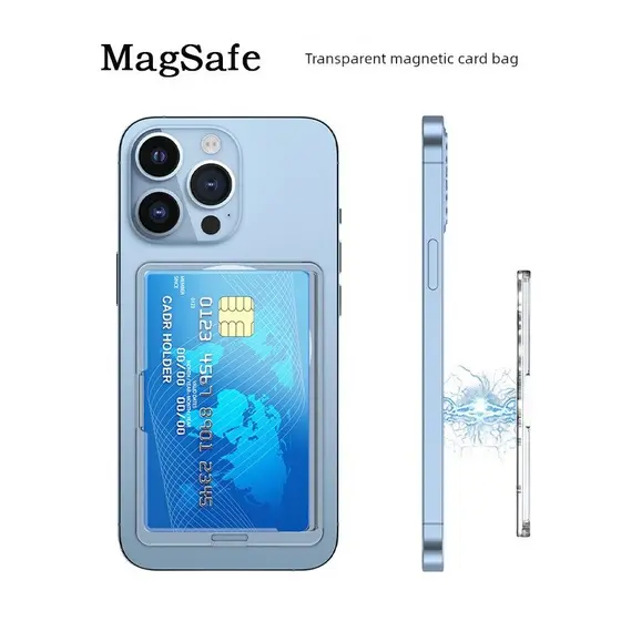 carteira magsafe Venda quente iPhone14 magsafe transparente magnético titular do cartão Ultra-fino conveniente titular d