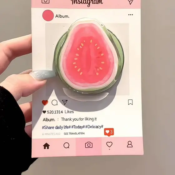 magsafe popsocket griptok magsafe Ins nicho fruta goiaba adequado para MagSafe telefone móvel magnético preguiçoso supor