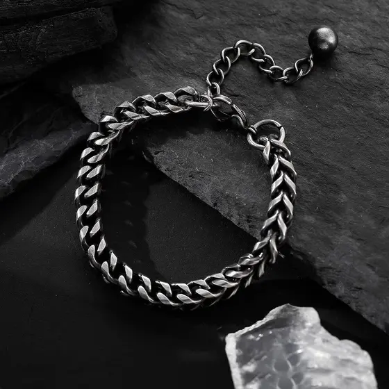pulseira masculina pulseira Retro de aço de titânio masculina High-End nicho Design césar pulseira acessórios s