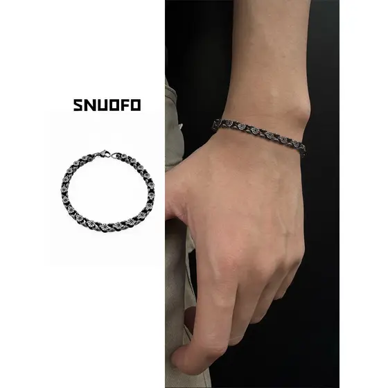 pulseira pulseira masculina Retro titânio aço pulseira masculina nicho simples único angustiado acessórios de mão mascul