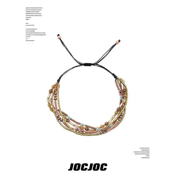 pulseira feminina pulseira JOCJOC Bronze Estilo Boêmio Pulseira Tecido à Mão Estilo Étnico Elegante Multicamadas Joias F