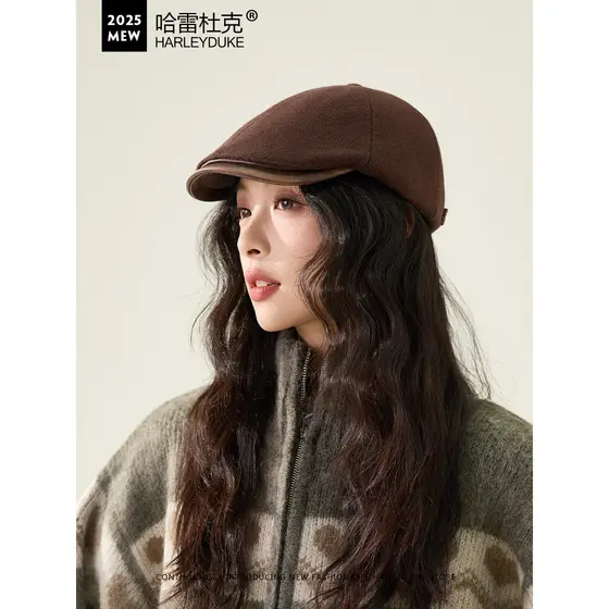 boné boné feminino Moda Retro frente chapéu feminino outono inverno estilo japonês literário reverso Wear boina All-Ma