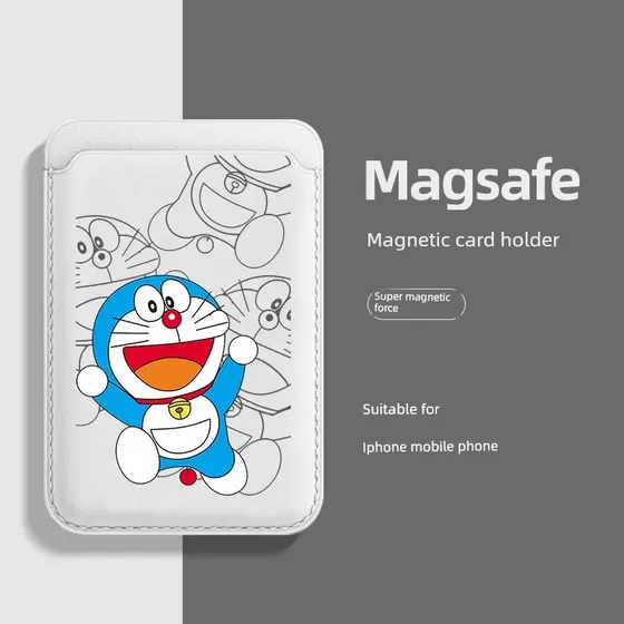 carteira magsafe Novo porta-cartões magnético Magsafe Doraemon adequado para iPhone15Promax Cartão de controle de acesso