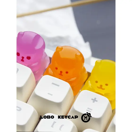 [LOBO Original] Gummy Bear Translúcido Keycap Único Resina Art Keycap Teclado Mecânico