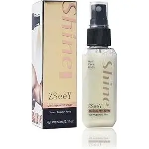 Spray Iluminador em Pó, Spray de Glitter para Mulheres, Maquiagem Iluminadora com Glitter de Secagem Rápida e Longa Dura
