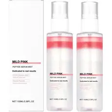 Sérum em Spray de Peptídeos Rosa, 100ML, Sérum em Névoa de Vidro Rosa para Hidratação, Firmeza e Uniformização do Tom de