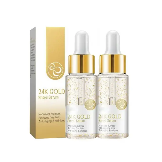 Pacote com 2 frascos de sérum facial de 24 horas contendo ácido hialurônico, essência anti-envelhecimento, reduz rugas,