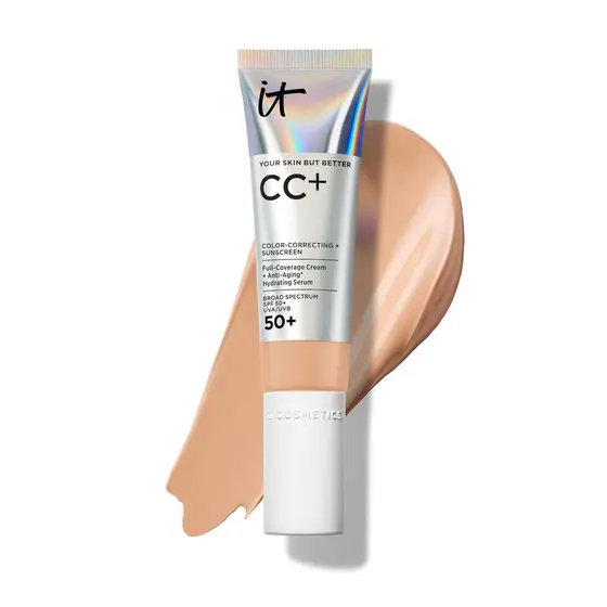 IT Cosmetics CC+ Cream - Base de Cobertura Total Natural com FPS 50+, Corretor de Cor e Sérum Hidratante Antienvelhecime