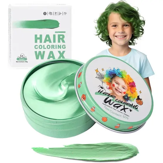 Tintura temporária verde para crianças, tintura instantânea verde, tintura verde unissex, pasta de coloração para menina