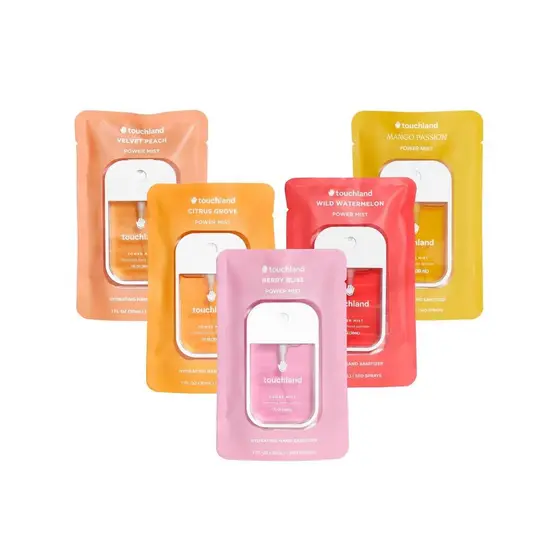 Spray Desinfetante para Mãos Touchland, Conjunto Juicy 5 - 5 x 1 FL OZ