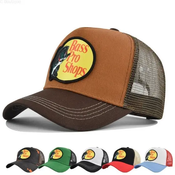 Novo boné masculino bordado de aba reta, boné trucker, boné feminino de beisebol em malha respirável XLBA SOQD