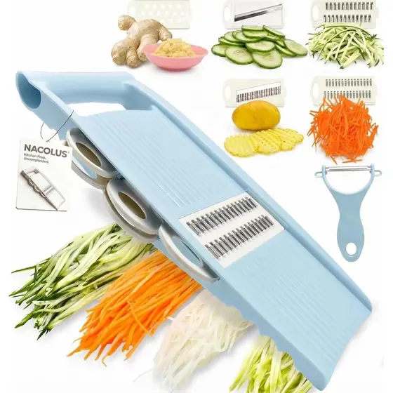Cortador Manual NACOLUS para Cozinha, Fatiador de Legumes com Múltiplas Lâminas, Triturador de Batatas, Cortador de Vege