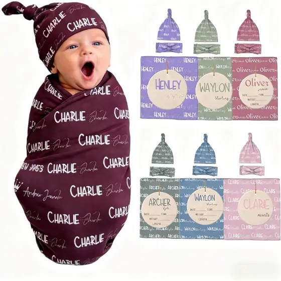 Cobertor Personalizado para Bebê, Cobertor Personalizado para Recém-Nascidos com Nome, Cobertor Personalizado para Menin