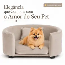 Cama Pet para Cachorro e Gato Tecido Premium Espuma D26 com Almofada Cor Bege