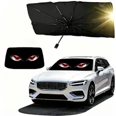 Altomex Parasol Automotivo Estampa Olhos Divertido Guarda Sol Veicular Reflete Calor Fácil Armazenar com Capa