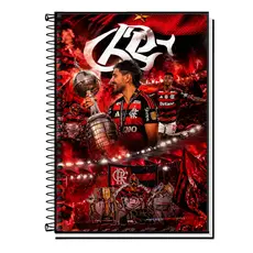 Caderno Personalizado flamengo  – Capa Dura Universitário Escolar, 01 ate 20 materias