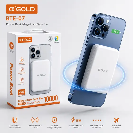 α'GOLD PRO Power Bank Magnético 10.000mAh