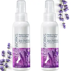 Spray para Pés e Calçados Generic Foot Works com Lavanda - Antiodor - Conjunto de 2 Peças