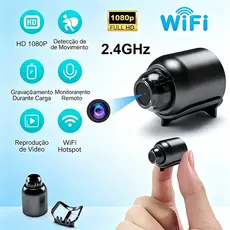 Mini Câmera De Segurança WiFi, 1080P HD, Visão Noturna Infravermelha, Detecção De Movimento