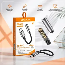 Adaptador USB C Para P2 3.5mm com DAC Áudio HD Fone De Ouvido Tipo C Auxiliar Áudio Celular Android