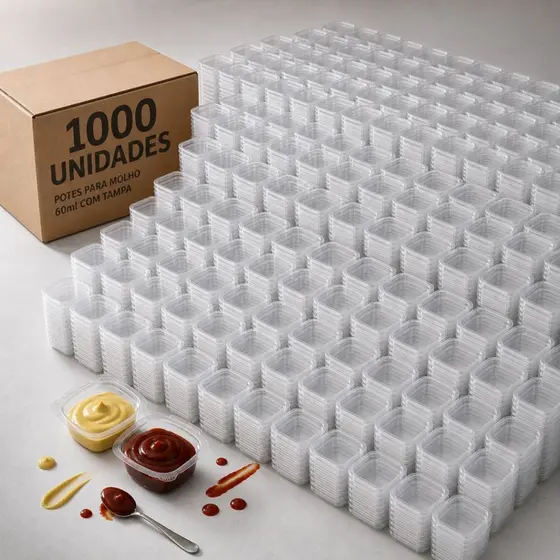 1000 potes molheira 695 de 30ml tampa acoplada ideal para delivery shoyu maionese ketchup mostarda molhos vinagrete