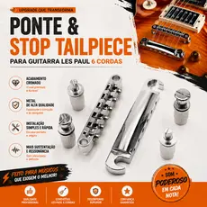 FLEOR Conjunto De Ponte E Arremate De Guitarra Elétrica TOM Para Peças Estilo LP SG , Cromado